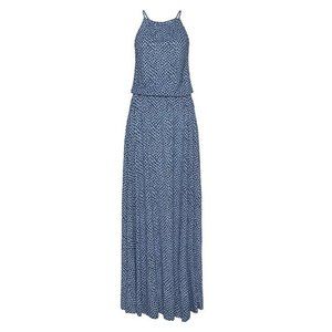 Lascana Blue Maxi Dress with Black Dots Size 8 New with Tags